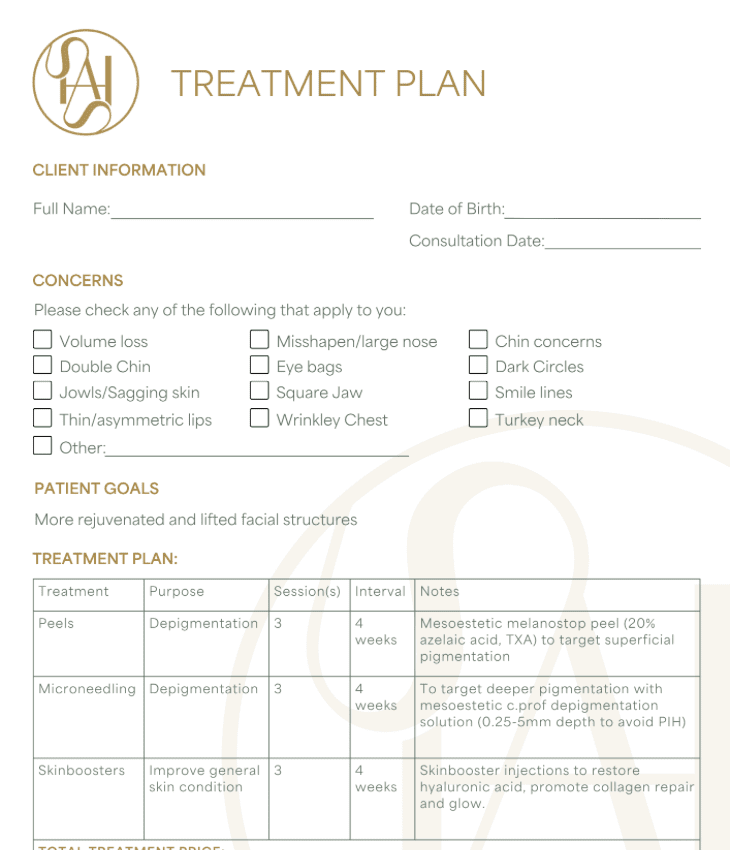 Personalised treatment plan - Dr Hass