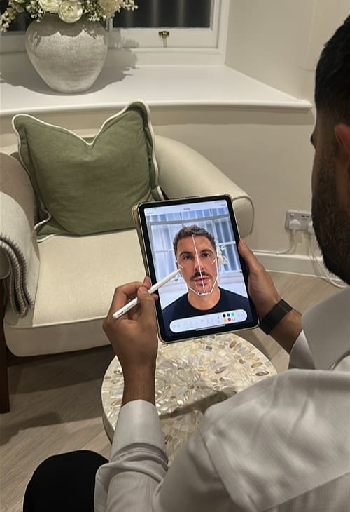 Facial mapping on a tablet