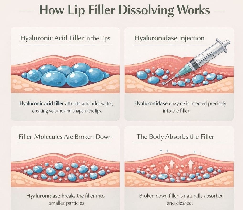 How Lip Filler Dissolving Works - Infographic by Dr Hass Clinic